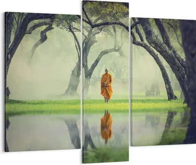 Produktbild von Bild auf Leinwand - Leinwandbild - 3 Teile - Mönch Wald Nebel - 95x80cm - Wand Bild - Wanddeko - Wandbilder - Leinwanddruck - Bilder - Wanddekoration - Leinwand bilder - Wandbild - CB95x80-4286