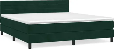 Produktbild von vidaXL Boxspringbett mit Matratze Dunkelgrün 160x200 cm Samt