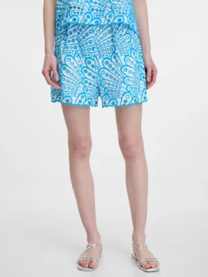 Produktbild von Orsay Blaue gemusterte Damen-Shorts 1000694X4030__42