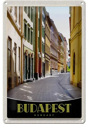 Produktbild von Blechschild Reise 20x30cm Budapest Ungarn Innenstadt Straße