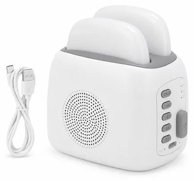 Produktbild von Weißes Rauschen Maschine Schlafgeräusch Gerät Bluetooth Speaker LED Nachtlicht mit Timer Weiß Tragbar