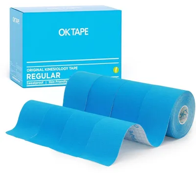 Immagine prodotto di Nastro kinesiologico 5 cm x 5 m, 4 rotoli, colore blu. Elastico, ideale per lo sport, per fornire supporto e favorire il recupero