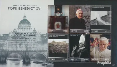 Produktbild von Briefmarken Nevis 2015 Mi 3043-3048 Kleinbogen (kompl.Ausg.) postfrisch Papst Benedikt XVI.