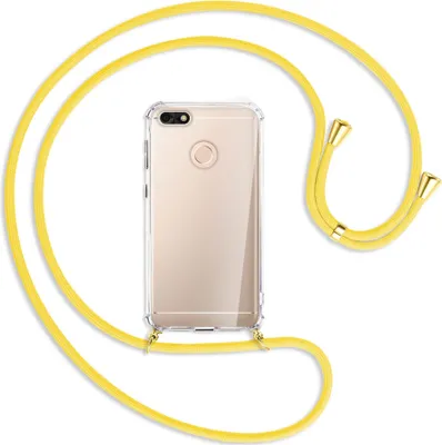 Produktbild von Handykette Backcover-Schutzhülle mit Band (Metall goldfarben) für Huawei P9 lite mini, Y6 Pro 2017 - gelb