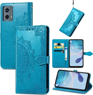 Produktbild von König Design Hülle kompatibel mit Kunstleder Handyhülle - Handy Case Blau