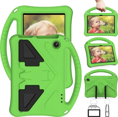 Produktbild von Kinder Hülle für Amazon Fire HD 7" 2022, Eva Leichte Stoßfeste Faltbarem Ständer, Kids Griff Schutzhülle Grün
