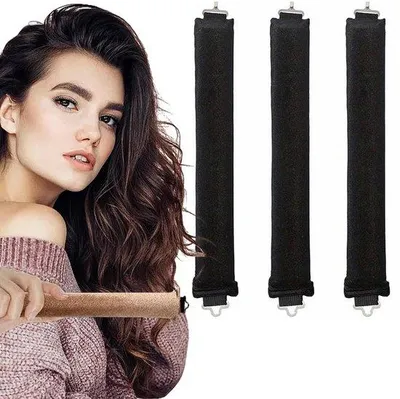 Produktbild von Unyqoos® Hitzefreie Lockenwickler – 3 flexible Flanell‑Rollen mit Baumwollfüllung, Hakenverschluss für natürliche Locken ohne Hitze