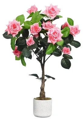 Produktbild von Künstlicher Rosenbaum - Topfpflanze 75 cm 1 Stück - Realistisch und pflegefrei - Deko für Innen- und Außenbereich - Zuhause, Büro, Feier, Verlobung
