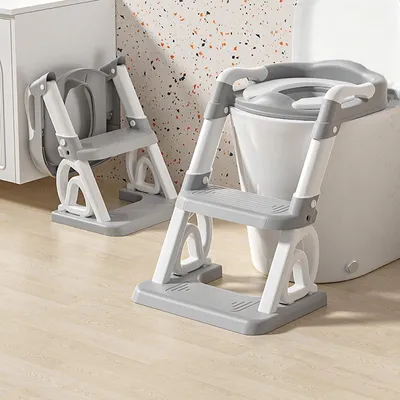 Produktbild von 2-in-1 Toilettensitz Kinder mit Treppe,Toilettenaufsatz Klositz WC Sitz Toilettentrainer Potty Training Toilet,Rutschfest und Faltbar,für 1–6 Jahre