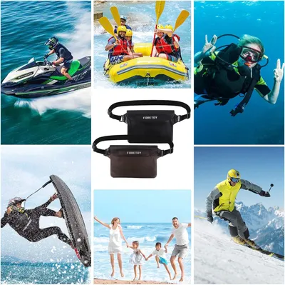 Produktbild von Wasserdichte Tasche 2 Stück - Hüfttasche mit verstellbarem Gürtel und 100% wasserdichter Handyhülle