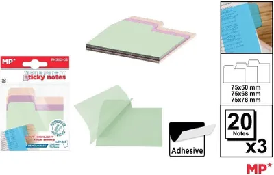 Obrázek produktu pro Mp Main Paper – samolepicí průhledné záložky, 75 × 60 mm