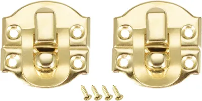 Produktbild von 21 x 20mm Retro Box Verriegelung x 2Stk Retro Klein Größe Dekorativ Schnalle Klammer mit Montage Schrauben für Werkzeugkasten Koffer [Golden]