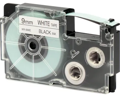 Immagine prodotto di Nastro di scrittura CASIO XR-9WE XR-9WE1, 9 mm nero su bianco