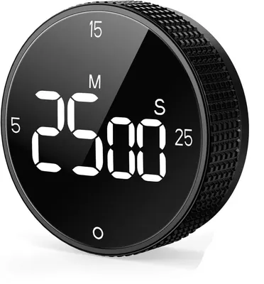Produktbild von Eieruhr – Digitaler Küchentimer mit LED-Anzeige – Wiederaufladbar mit 3 Lautstärkestufen – Geeignet für Küche, Arbeitszimmer, Fitnessstudio und Büro – Kunststoff