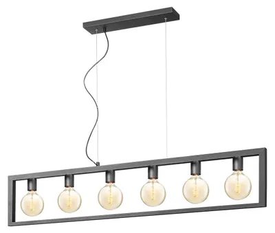 Produktbild von Home Sweet Home Hängeleuchte Fito 6 Lichter - Schwarz - 140x12x125cm