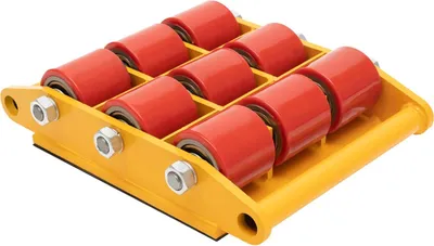Produktbild von Transportfahrwerk - Maschinenroller/Skate - 15 t (15000 kg) Tragkraft - 360° Drehbare Plattform - Legierter Stahl - PolyurethanRollen, Gummiauflage