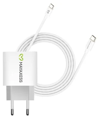 Immagine prodotto di Mayaxess, alimentatore da 20 W per Pixel 7 + cavo USB-C da 1 m, bianco