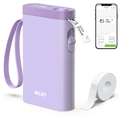 Produktbild von Nelko Etikettendrucker,Bluetooth P21 Selbstklebendes Etikettiergerät Lila