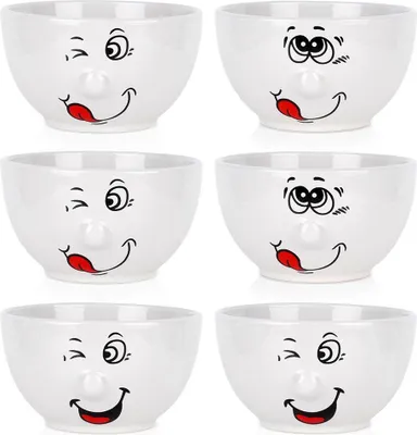 Immagine prodotto di Ciotole in Vetroceramica con smiley 13,5 cm, 550 ml 6 pezzi