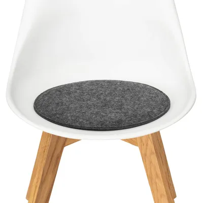 Obrázek produktu pro Sada dvou tmavě šedých, kulatých polštářů na židle, průměr 35 cm