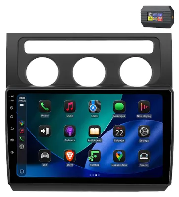 Obrázok produktu pre Android autorádio 9 palcov 64 GB pre VW Touran 1T 2003-2010 s CarPlay a Android Auto navigáciou a Bluetooth