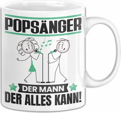 Produktbild von Popsänger Tasse Geschenk für Popsänger Der Mann Der Alles Kann Geschenkidee zum Geburtstag (Weiß)