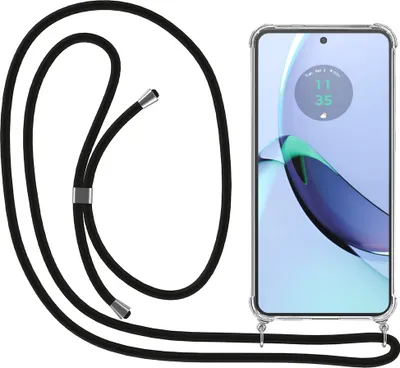 Obrázek produktu pro Smartphonica Pouzdro na telefon vhodné pro Motorola Moto G84 s kabelem a nárazníkem - pouzdro s kabelem na telefon - TPU zadní kryt Pouzdro odolné proti nárazu se šňůrkou na krk - průhledné
