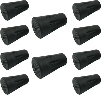 Produktbild von 10x Nordic Walking Trekking Pads Gummipads Pads Puffer Gummi Gummipuffer Füße Rund Schwarz