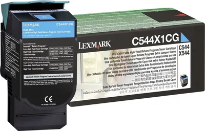 Zdjęcie produktu dla Lexmark C544X1CG, 30000 stron(y), Cyjan, 1 szt.