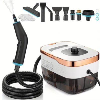 Produktbild von Tragbarer Dampfreiniger - Handdampfreiniger - 1200–1400W - 15 s Aufheizzeit auf 105°C - 10 Aufsätze - Für Auto Haushalt Fliesen Möbel - Weiß