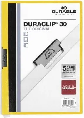 Immagine prodotto di Durable Duraclip 30 cartellina con fermafoglio PVC Trasparente, Giallo