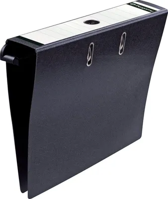 Image de Pergamy - Classeur à suspendre, format A4, 2 pochettes, carton, dos 5 cm, noir