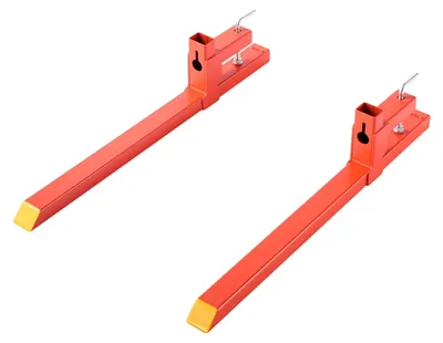 Obrázek produktu pro Paletové vidle VEVOR, upínací vozík s nosností 907 kg, celková délka 1090 mm, vidle s rychloupínáním, kompatibilní s přídavnými zařízeními k traktoru, nakládací lopatou a smykem řízeným nakladačem, oranžové barvy