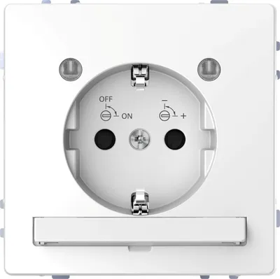 Produktbild von Merten MEG2304-6035 Schutzkontakt-Steckdose mit Lichtauslass und LED-Beleuchtungs-Modul, Berührungsschutz,Steckklemmen, Lotosweiß, System Design
