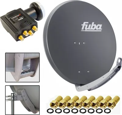 Produktbild von Fuba DAA 850 A Sat Schüssel Anthrazit Deluxe LNB Quad PremiumX 8x F-Stecker