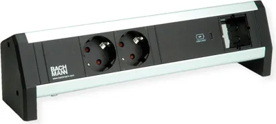 Image de BACHMANN DESK 2xcontact de protection USB C, Chargeur USB 60W 1xABD GST18