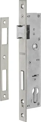 Image de Boitier de serrure encastrable à cylindre pour menuiserie métallique, axe 26mm, bouts carrés, inox - THIRARD