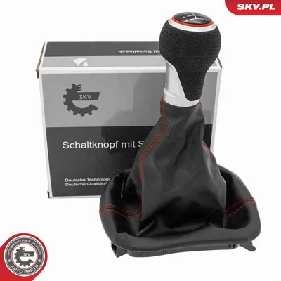 Obrázok produktu pre ESEN SKV hlavica radiacej páky 6-stupňová, čierno-strieborná, z plastu a syntetickej kože, pre OPEL Corsa D hatchback (S07)