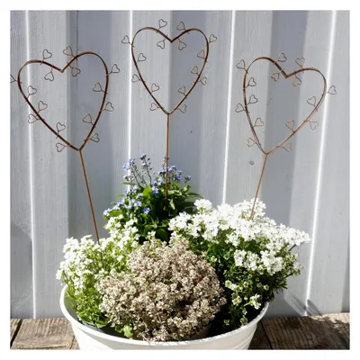 Produktbild von Deko-Herzen 3er Set in Rostoptik, 38 cm hoch für Hochzeit und Garten