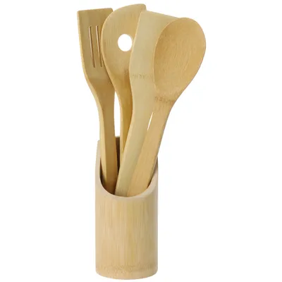 Produktbild von Set mit 5 Koopman-Küchenutensilien, Bambus, 20 cm, braun