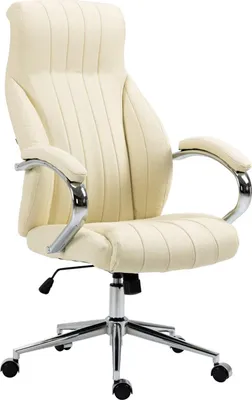 Immagine prodotto di Sedia da ufficio in pelle - sedia da ufficio - sempre comoda | colore: crema