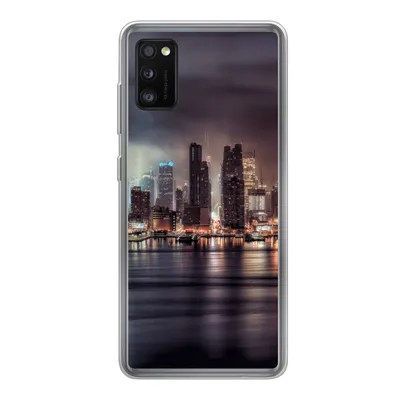 Produktbild von MuchoWow® Handyhülle Schutzhülle Hülle für Samsung Galaxy A41 New York - Sturm - Skyline Silikon Softcase Handy Hülle - Mobiltelefon