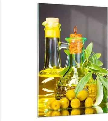 Produktbild von Bilder auf glas - Einteilig - Flasche Glas Olive Öl - 80x120cm - Glasbilder - Wandbilder - Bilder - zum Aufhängen bereit - Wanddekoration aus Glas - Glas Bilder - Wandbild auf Glas - GPA80x120-2168