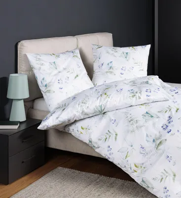 Produktbild von Janine Design Mako-Satin-Bettwäsche-Garnitur 98129 moments Farbe silberblau grün Größe 155x200+80x80