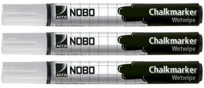 Produktbild von Nobo Kreidemarker weiss (3), 3 Stück(e), Weiß