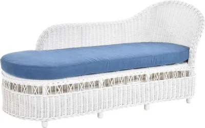 Zdjęcie produktu dla KRINES HOME Rattanowy leżak rattanowy z poduszką (biały)
