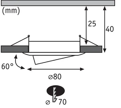 Produktbild von Paulmann 500.65, Einbaustrahler, 3 Glühbirne(n), LED, 100 lm, 230 V, Weiß