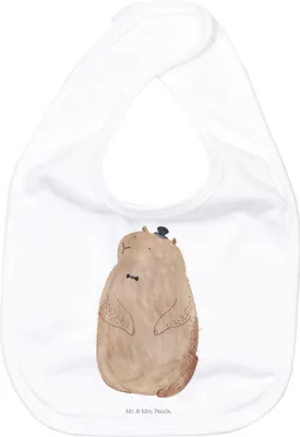 Produktbild von Mr. & Mrs. Panda Lätzchen Murmeltier - Weiß - Geschenk, Freundlichkeit, Sabberlätzchen, Fröhlichkeit, Anstand, Respekt, Für Babys, Knigge, Kinderlätzchen, Lustige Sprüche