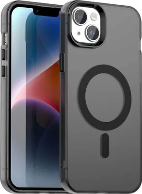 Immagine prodotto di Custodia magnetica per iPhone 13 /iPhone 14, sottile custodia traslucida opaca antiurto nera
