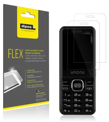 Produktbild von 2x Schutzfolie für Unonu U10L Folie, 100% Displayabdeckung, dipos Flex